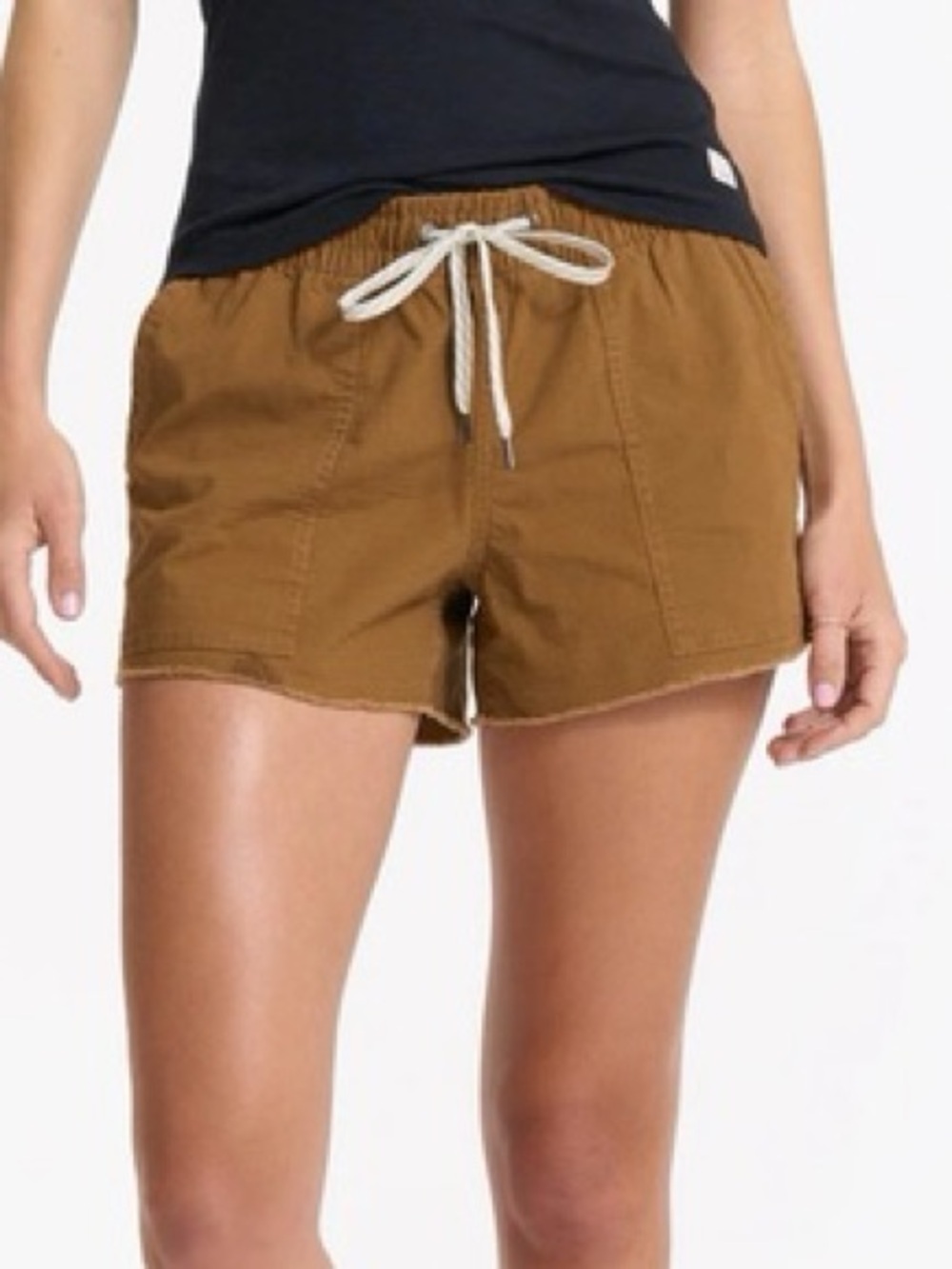 Vuori vintage rip stop short Elastic Waist Utility Brown size large organic